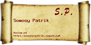 Somosy Patrik névjegykártya